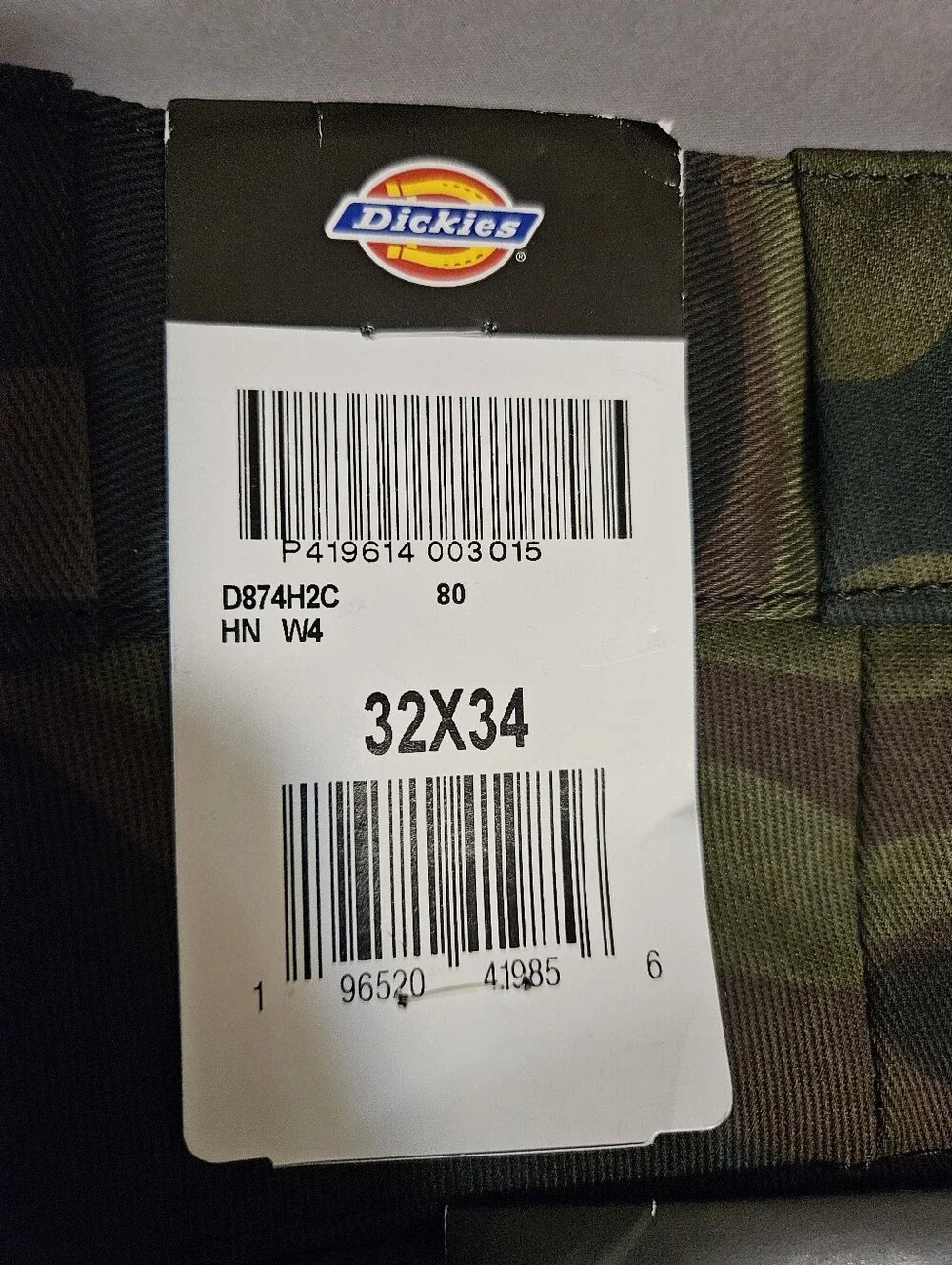 Dickies 874 Original Fit Camo Work Pants Men Size 32x34 NWT